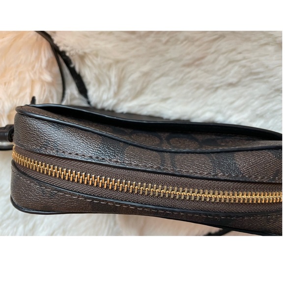 Coach Mini Camera Bag In Signature Canvas. EUC. 71/4" (L) × 5 1/4' (H) × 2" (H) - Picture 5 of 12